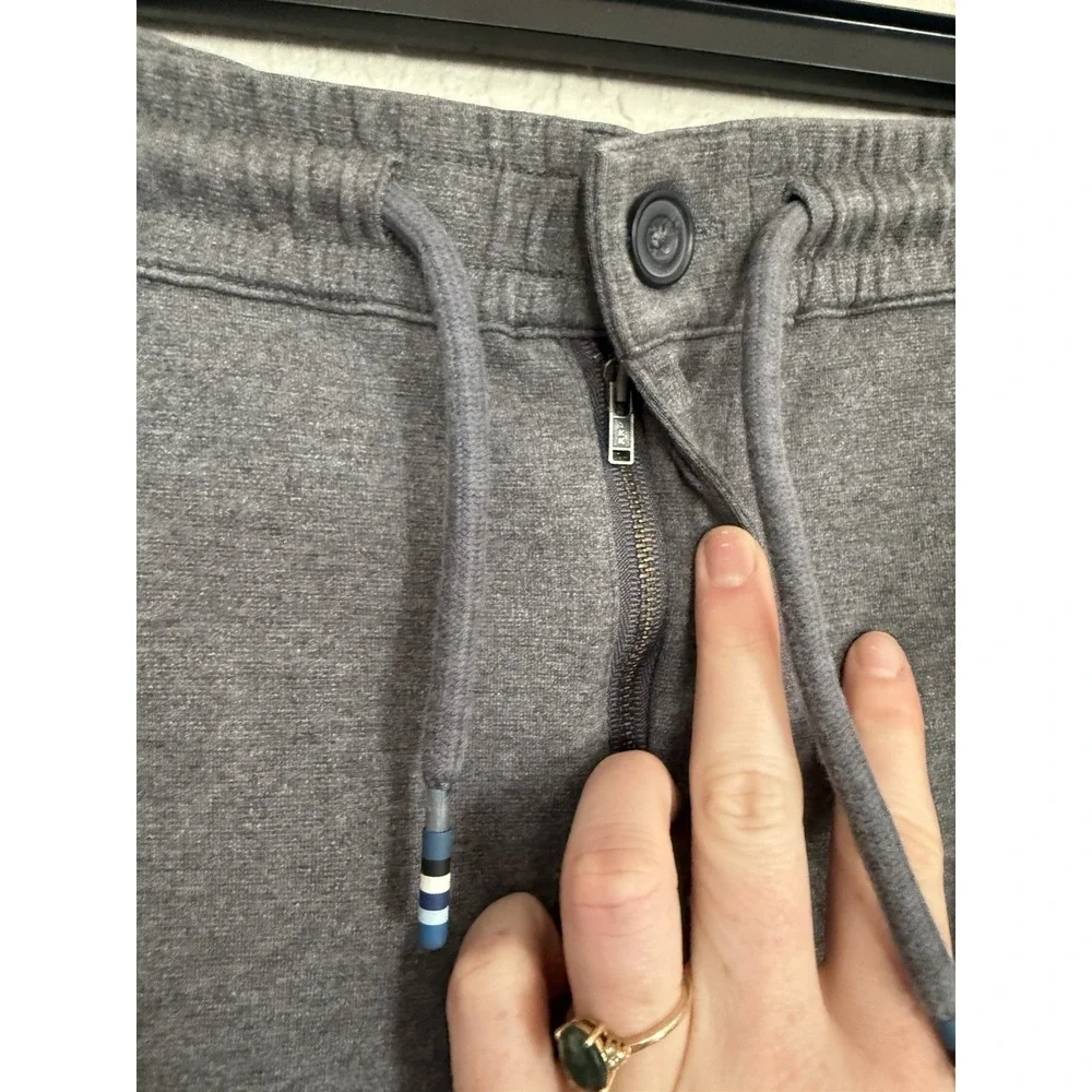 Boden Men's Gray Drawstring Sweat Shorts Zipper Size XL